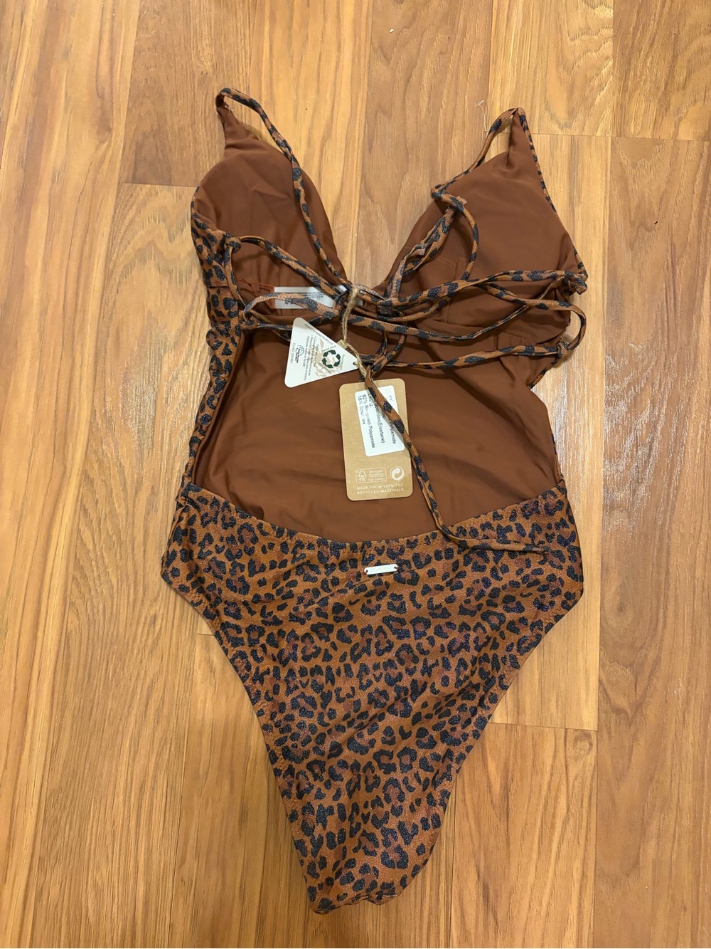 Berlook Leopard Print Brown One-Piece Swimsuit - NWT - Picture 4 of 6